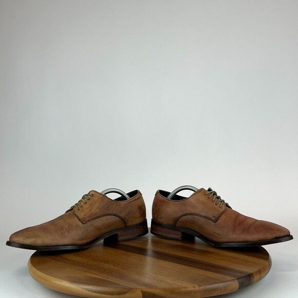 Mens Cole‎ Haan Williams Brown Leather Plain Toe Oxford Dress Shoes Size 10.5 M